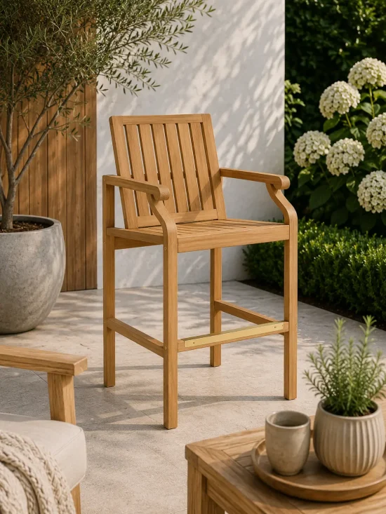 Commercial teak garden Bar Chairs for hotels and public parks