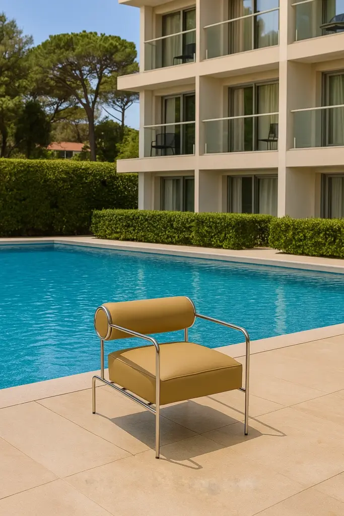 black powder-coated aluminum lounge chairs