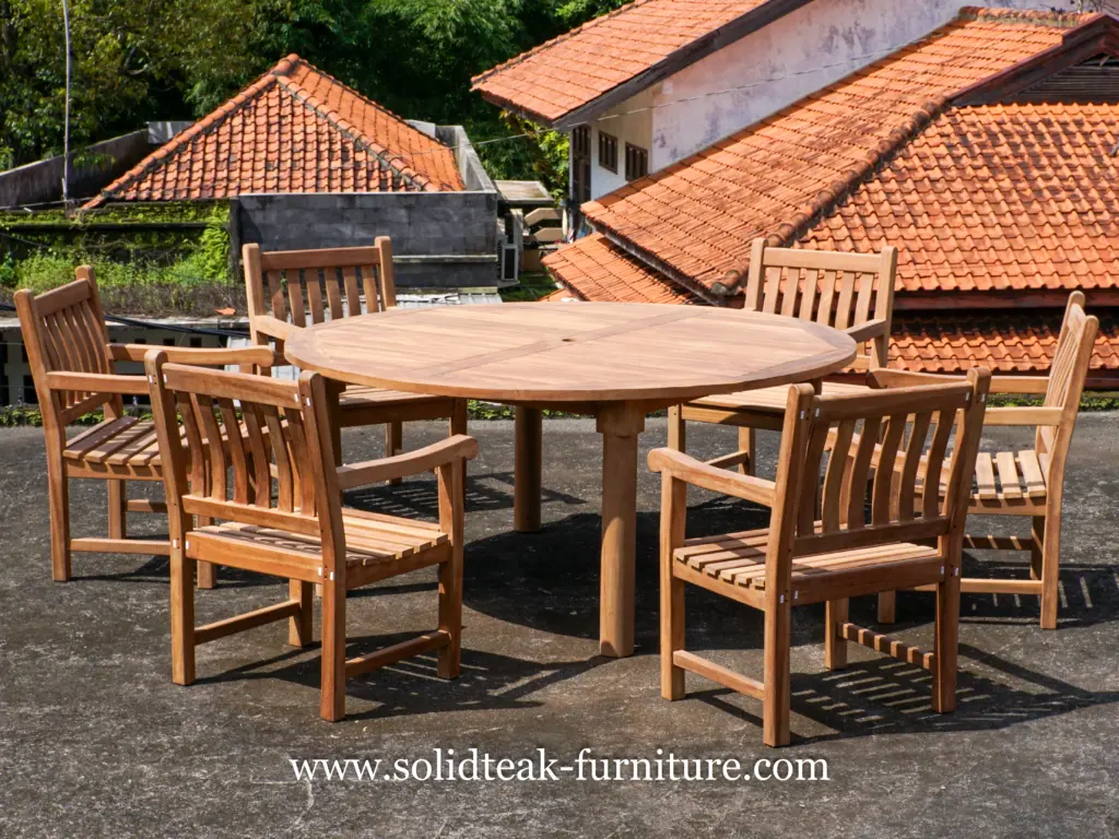 solid teak garden bench Europe