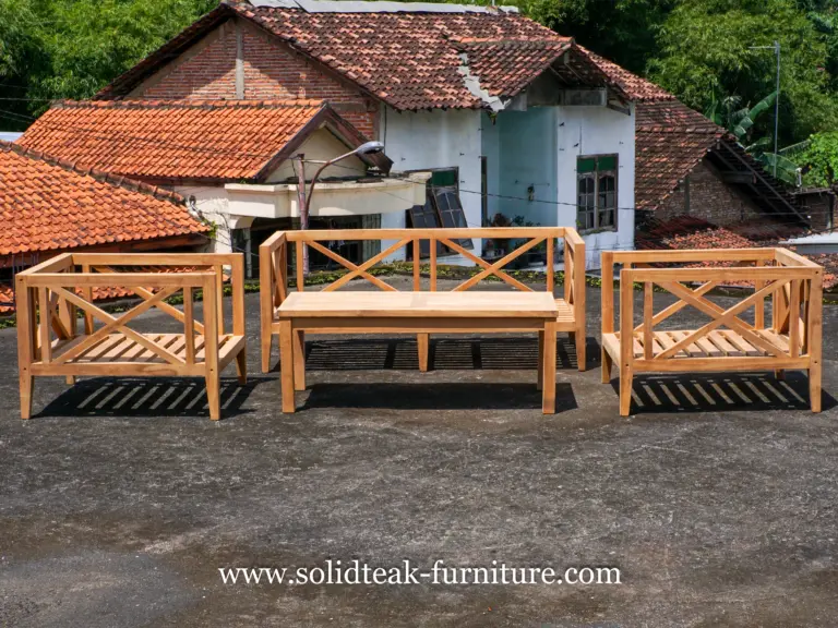 solid teak garden bench Europe